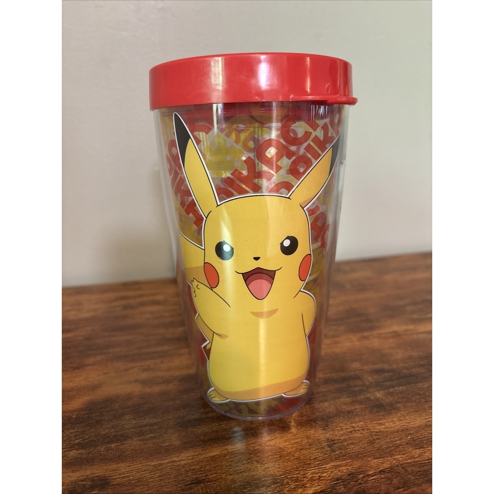 Pikachu 16 oz Double Wall Tumbler Lid, Silver Buffalo 2016  Made in USA BPA Free